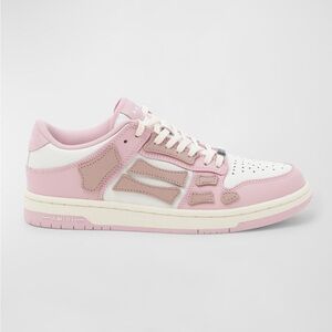 AMIRI Women's Pink and White Leather Sneakers